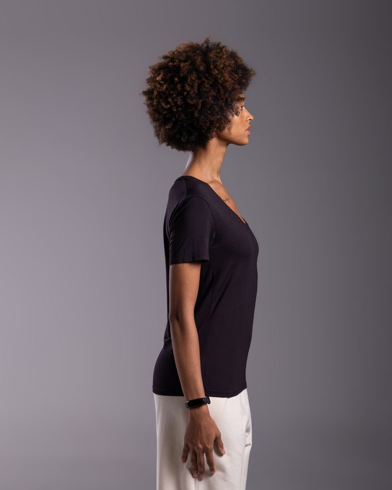 Tech T-Shirt Modal Gola U Feminina