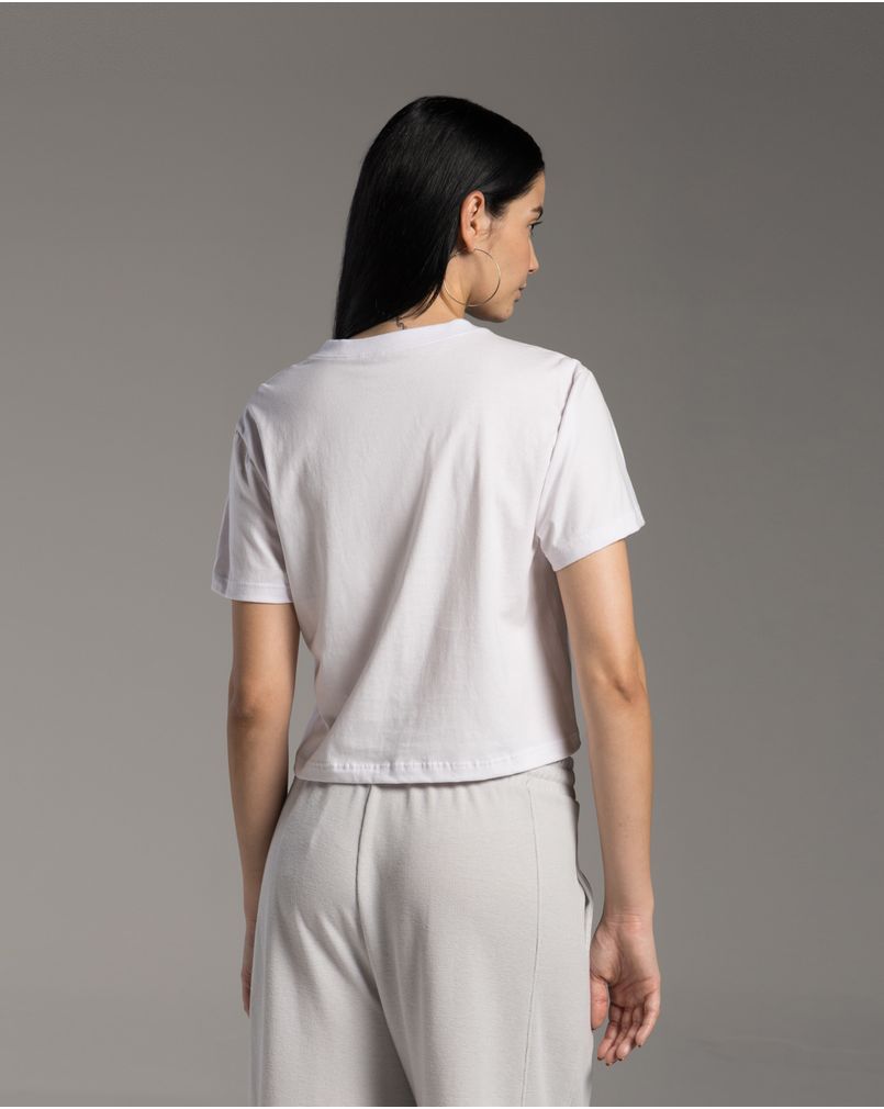 Tech T-Shirt Cropped Noliquid Bolso Feminina BASICAMENTE BRANCO