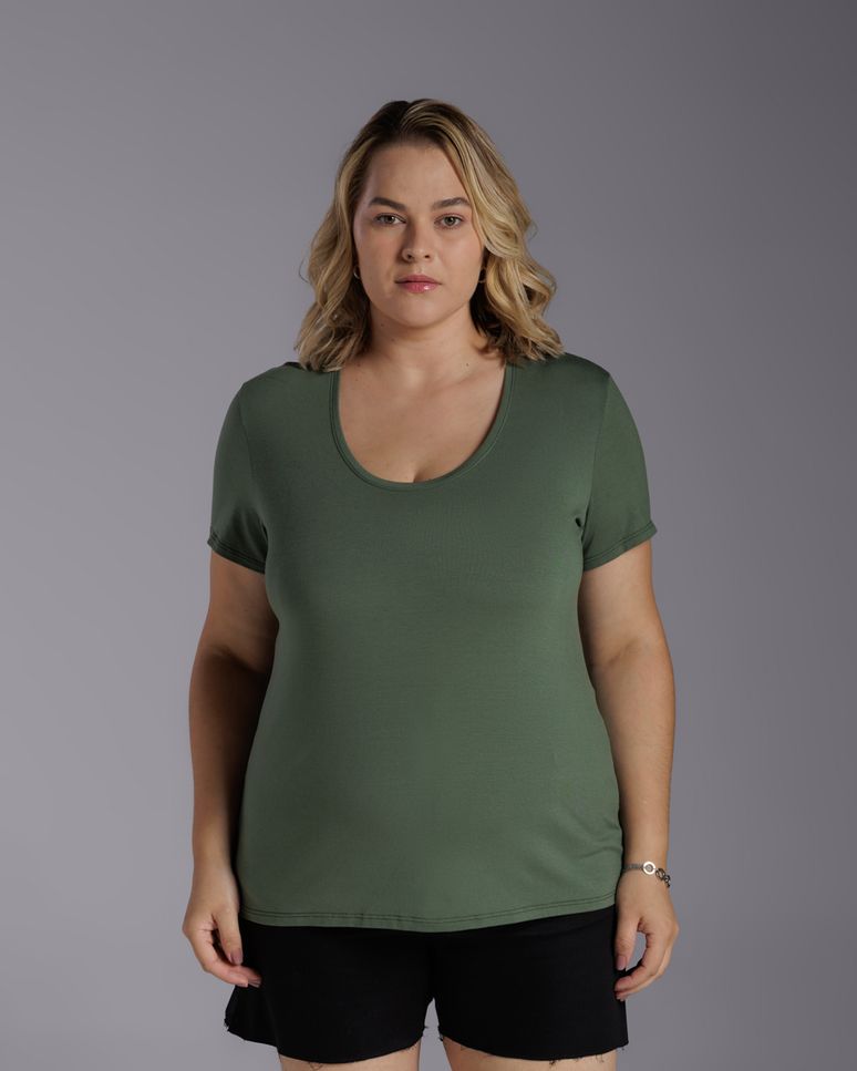 Tech T-Shirt Modal Gola U Plus Feminina