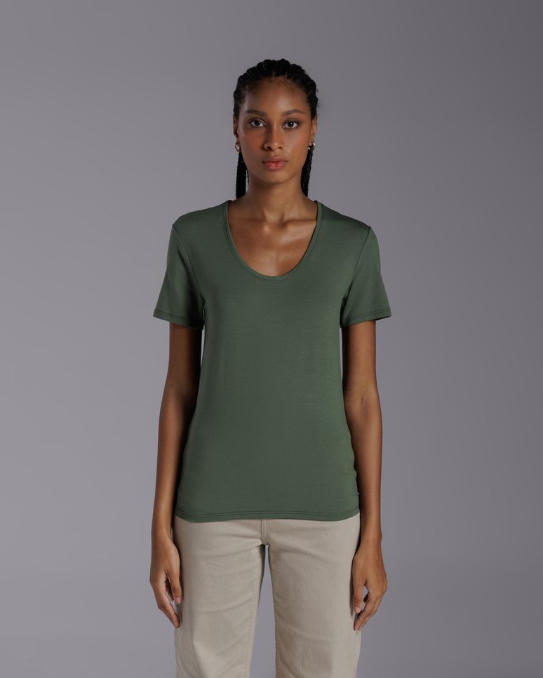 Tech T-Shirt Modal Gola U Feminina