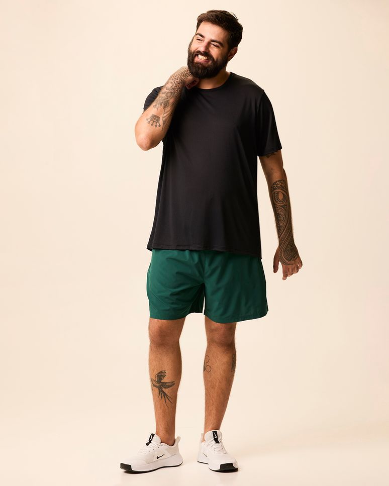 Camiseta Esportiva Masculina Plus Size Slim Detalhe Refletivo Malha Dry Malwee Active