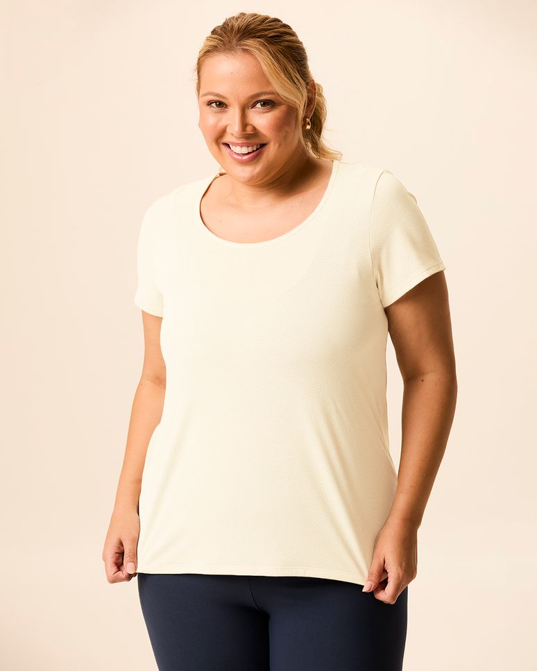 Blusa Feminina Plus Size Esportiva Barra Mullet Em Malha Dry Malwee Active