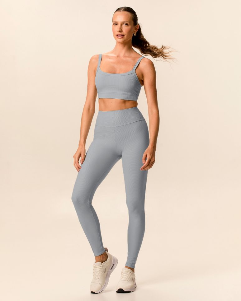 Calça Legging Esportiva Feminina Em Malha Canelada Malwee Active