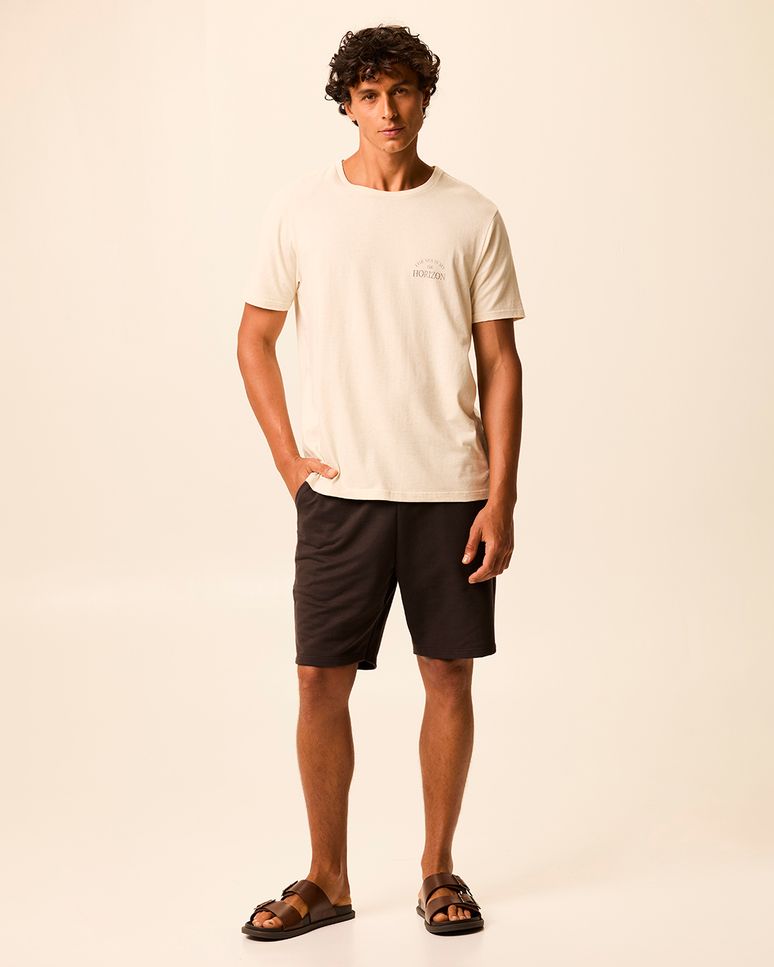Bermuda Básica Masculina Comfort Bolso Costas Em Moletom