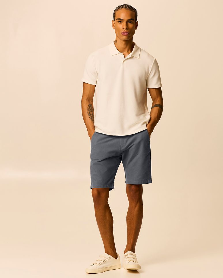 Shorts Masculino Chino Em Sarja Texturizada