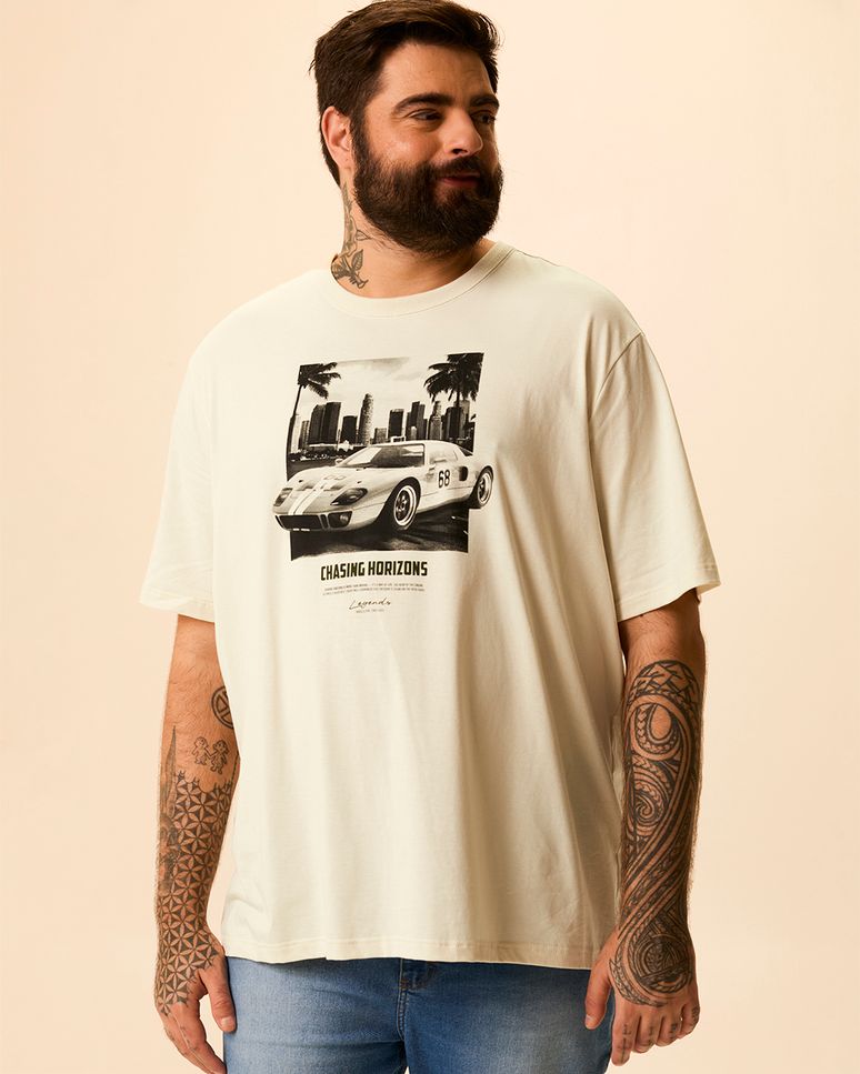 Camiseta Masculina Plus Size Regular Chasing Horizons Em Algodão