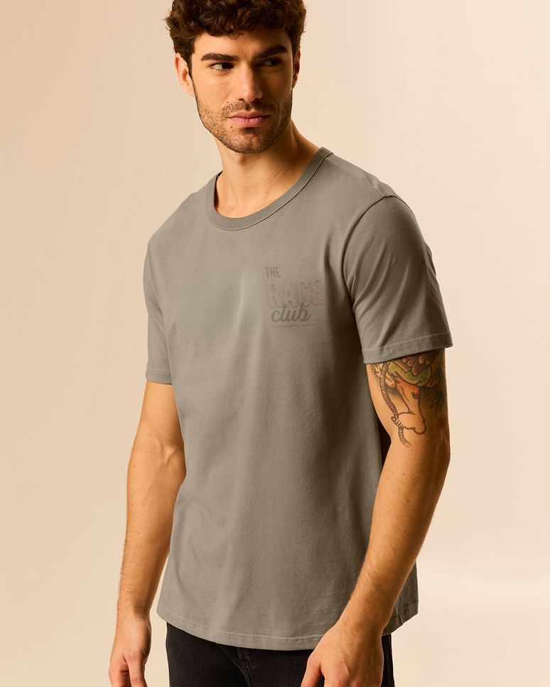 Camiseta Masculina Slim Estampa The Race Club Alto Relevo Em Algodão