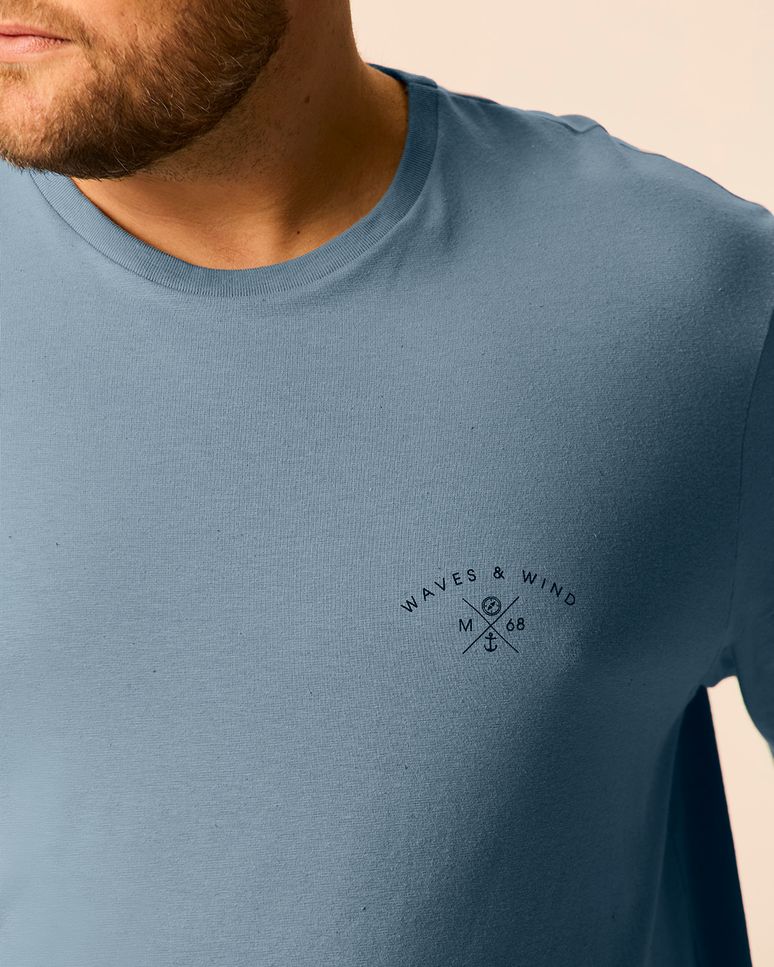 Camiseta Masculina Plus Size Estampa Lettering Frontal E Costas Malha Linho