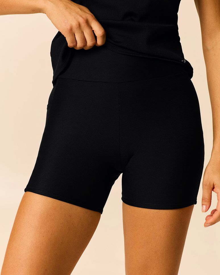 Shorts Esportivo Feminino Justo Em Malha Canelada Malwee Active