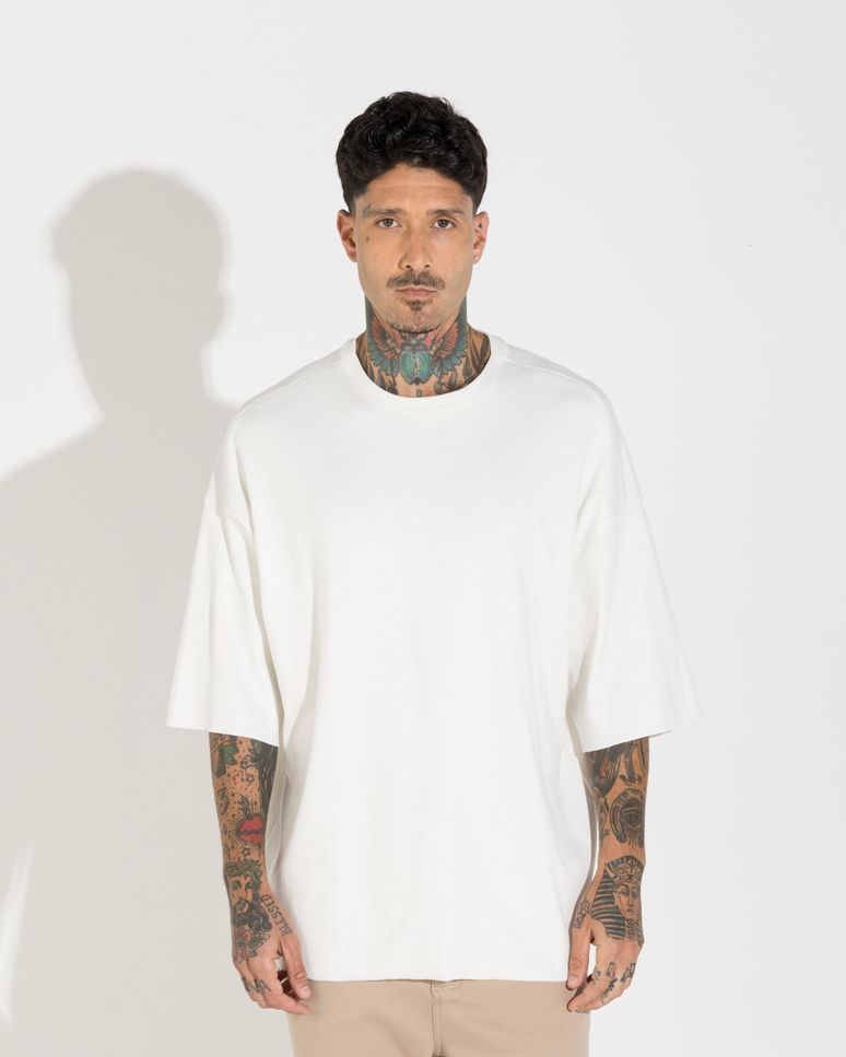 Camiseta Boxy Canelado Algodão Masculina