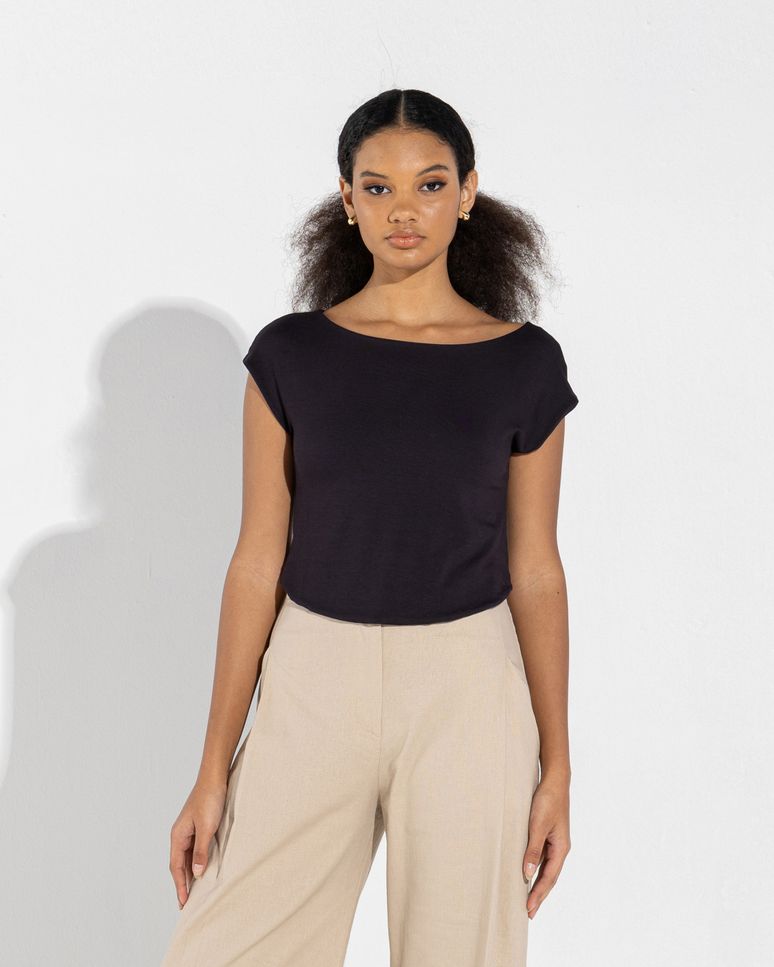 Blusa Modal Cropped Feminina