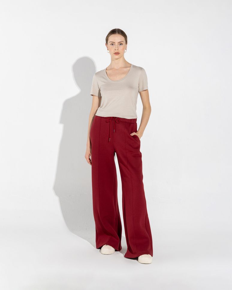 Calça Wide Leg Feminina Moletom Flanelado