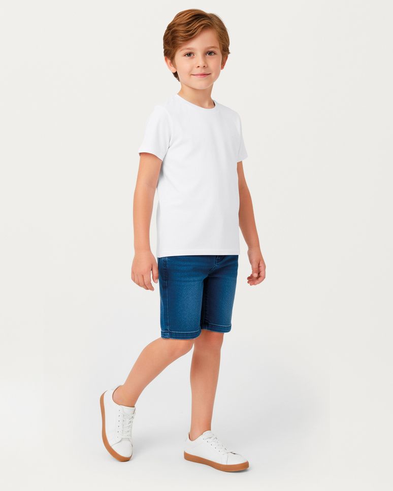 Camiseta Menino Manga Curta Em Algodão - Carinhoso