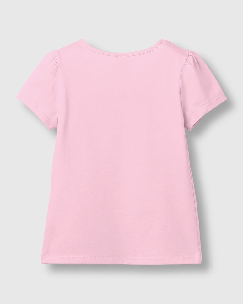 Blusa Menina Plaqueta Metálica Peitoral Malha Algodão - Carinhoso