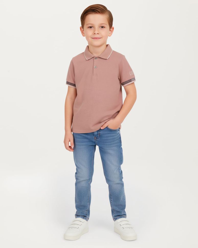 Calça Menino Slim Cintura Média Em Jeans Stretch - Carinhoso