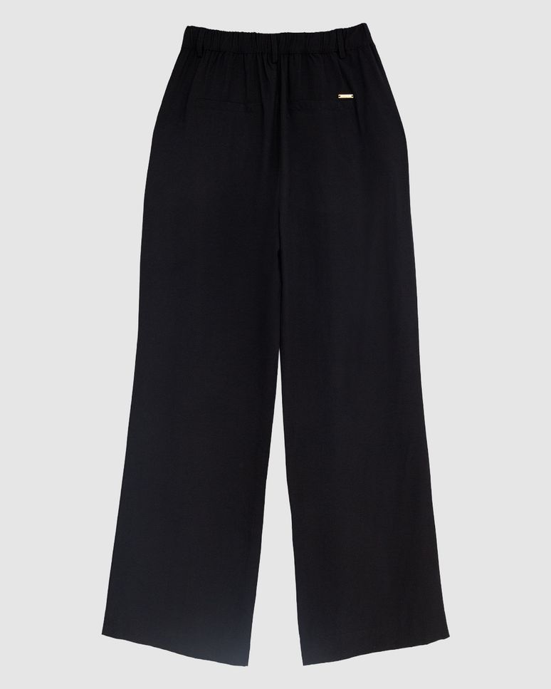 Calça Feminina Alfaiataria Pregas Bolso Faca Tecido Viscose Sarjada - ENFIM
