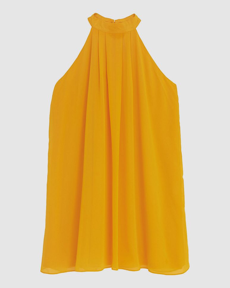 Vestido Feminino Evasê Frente Única Tecido Crepe Leve - ENFIM