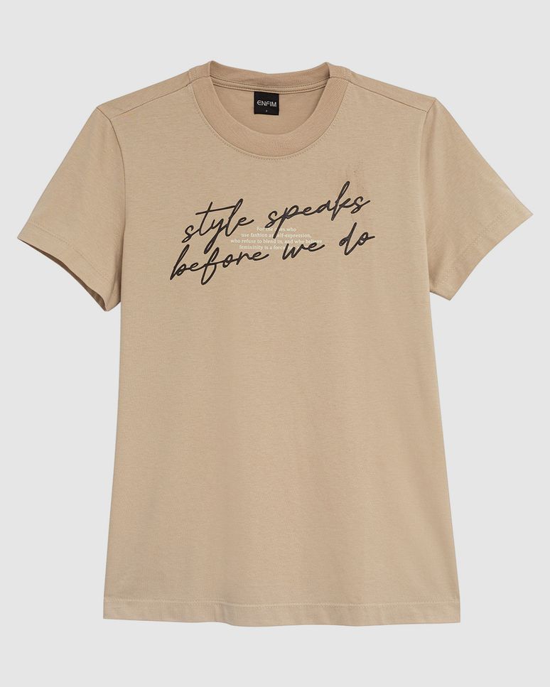 Camiseta Feminina Estampa Style Speaks Before We Do Malha Algodão - ENFIM
