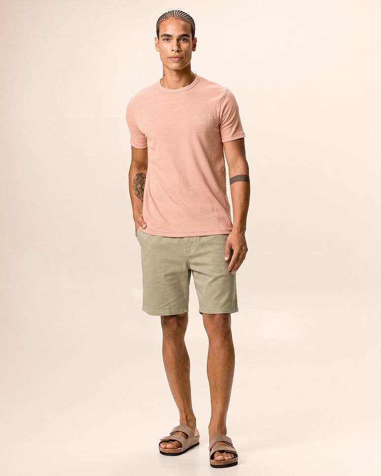 Bermuda Masculina Comfort Cadarço Interno Em Moletom Sarjado