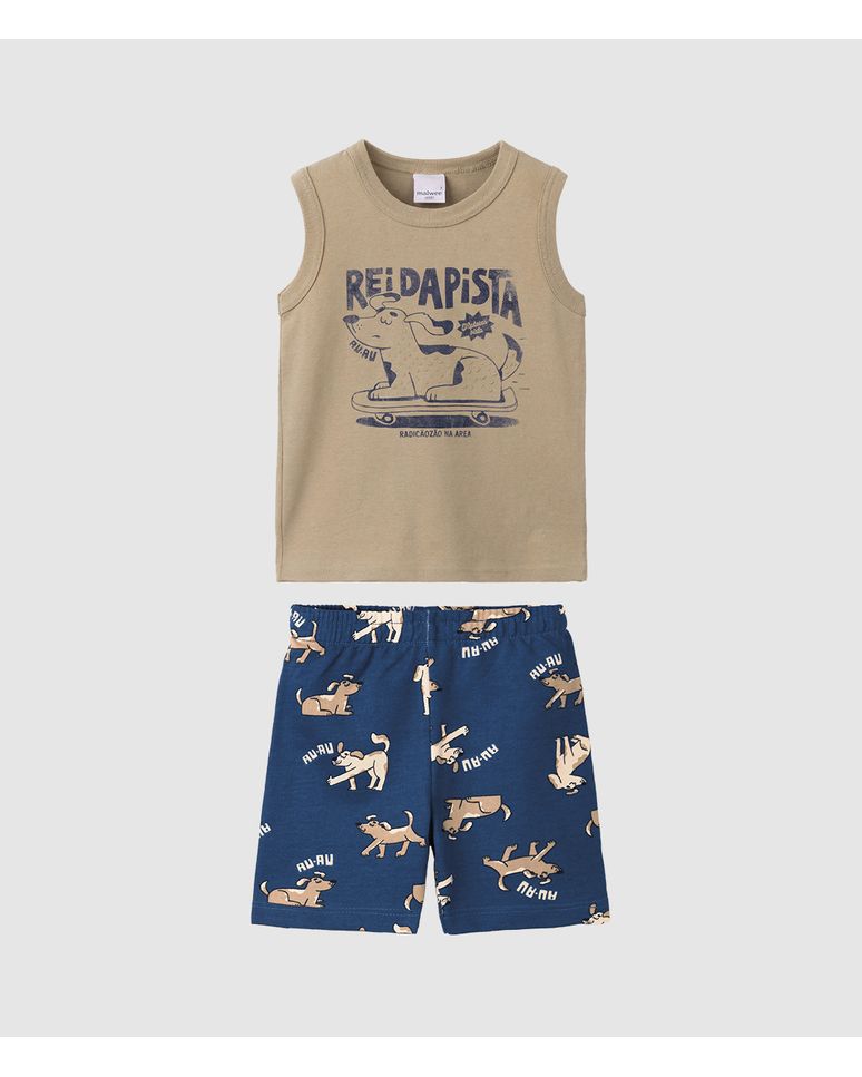 Conjunto Infantil Menino Regata Rei Da Pista Em Algodão Malwee Kids