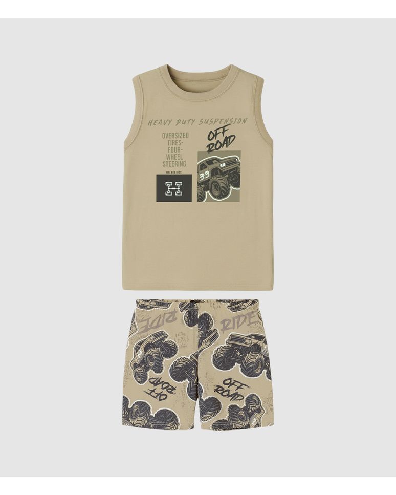 Pijama Curto Infantil Menino Estampado Brilha No Escuro Malwee Kids
