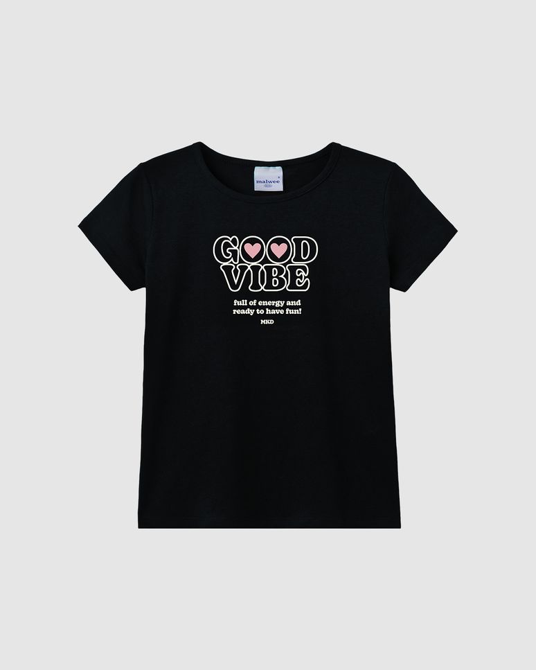 Blusa Infantil Menina Estampa Glitter Com Puff Em Algodão Malwee Kids