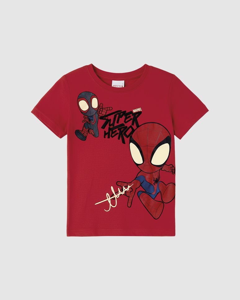 Camiseta Infantil Menino Spidey E Seus Amigos Espetaculares Malwee Kids