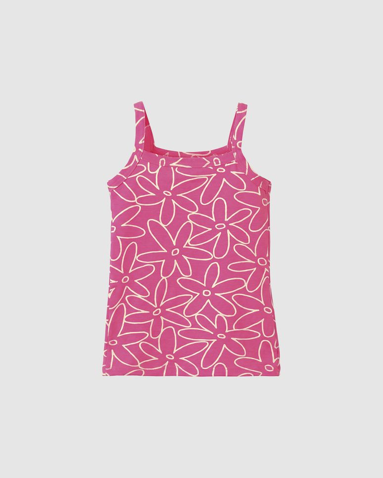 Regata Infantil Menina Alça Fina Estampada Em Algodão Malwee Kids