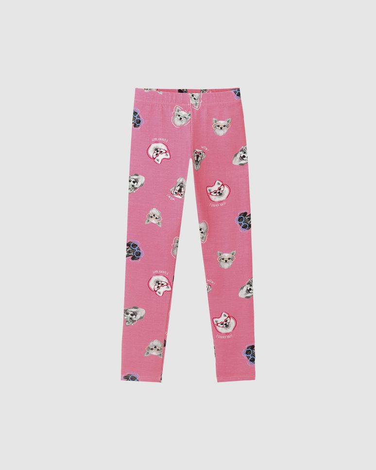 Calça Legging Infantil Estampada Em Algodão Malwee Kids