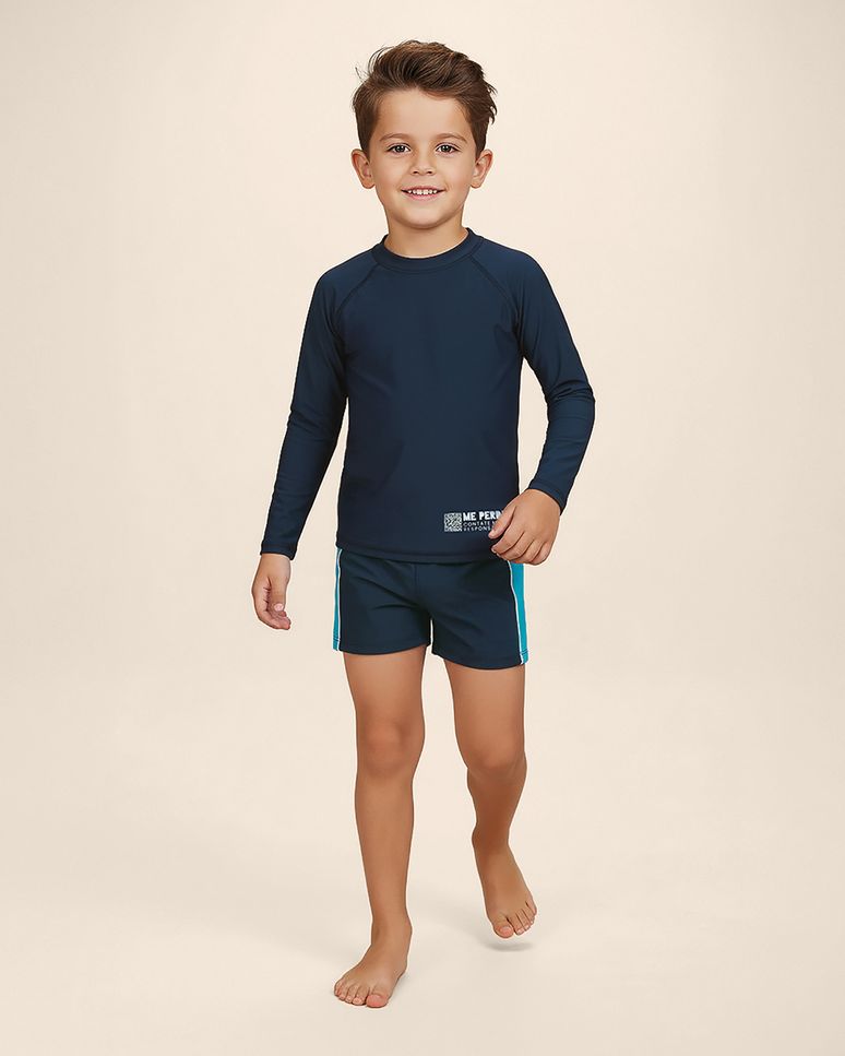 Camiseta Praia Infantil Unissex Me Encontre Especial Com QR Code Malwee Kids