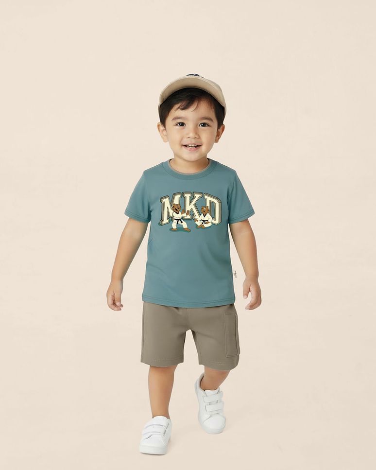 Conjunto Infantil Menino Camiseta Estampa Efeito HD Em Algodão Malwee Kids