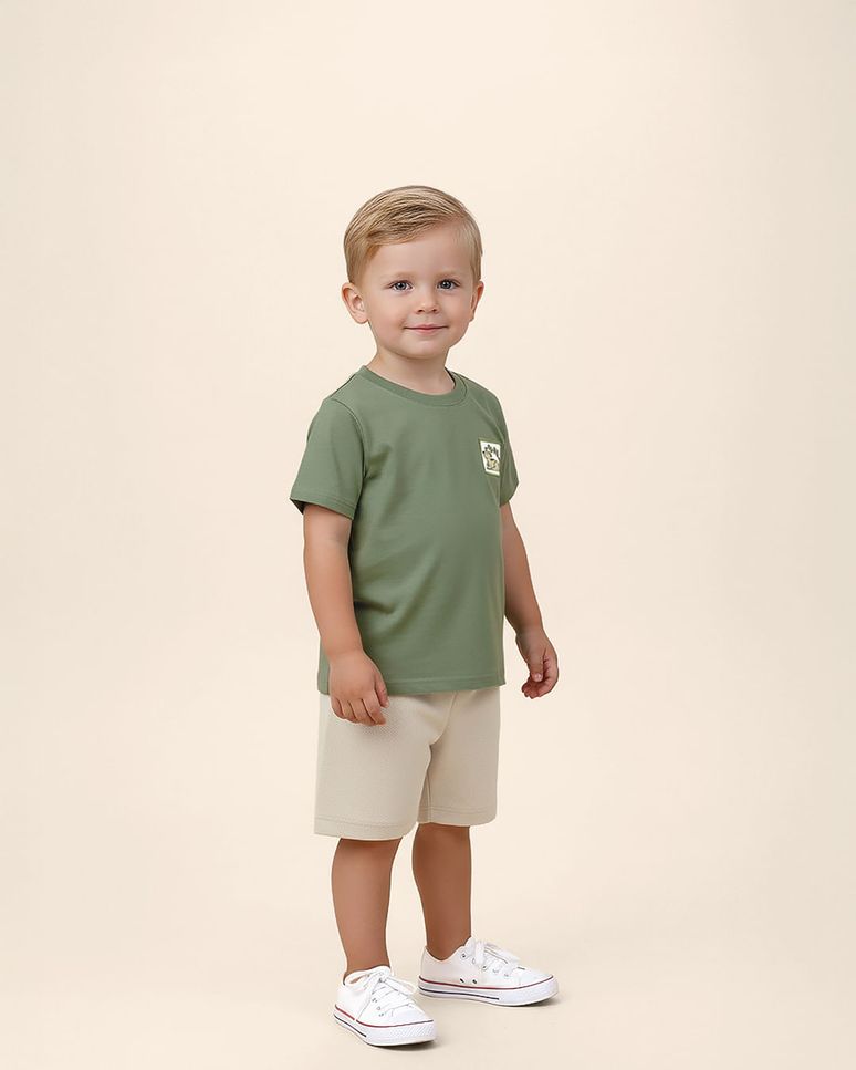 Conjunto Infantil Menino Camiseta Estampa Costas Missão Brincar Malwee Kids