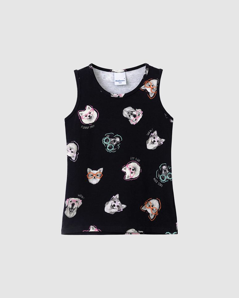 Regata Infantil Menina Estampada Em Algodão Malwee Kids