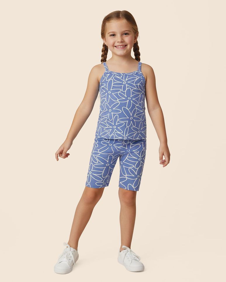 Regata Infantil Menina Alça Fina Estampada Em Algodão Malwee Kids