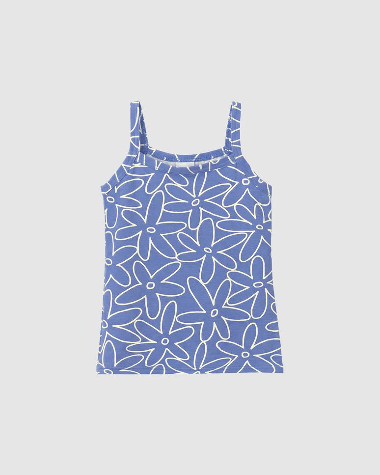 Regata Infantil Menina Alça Fina Estampada Em Algodão Malwee Kids