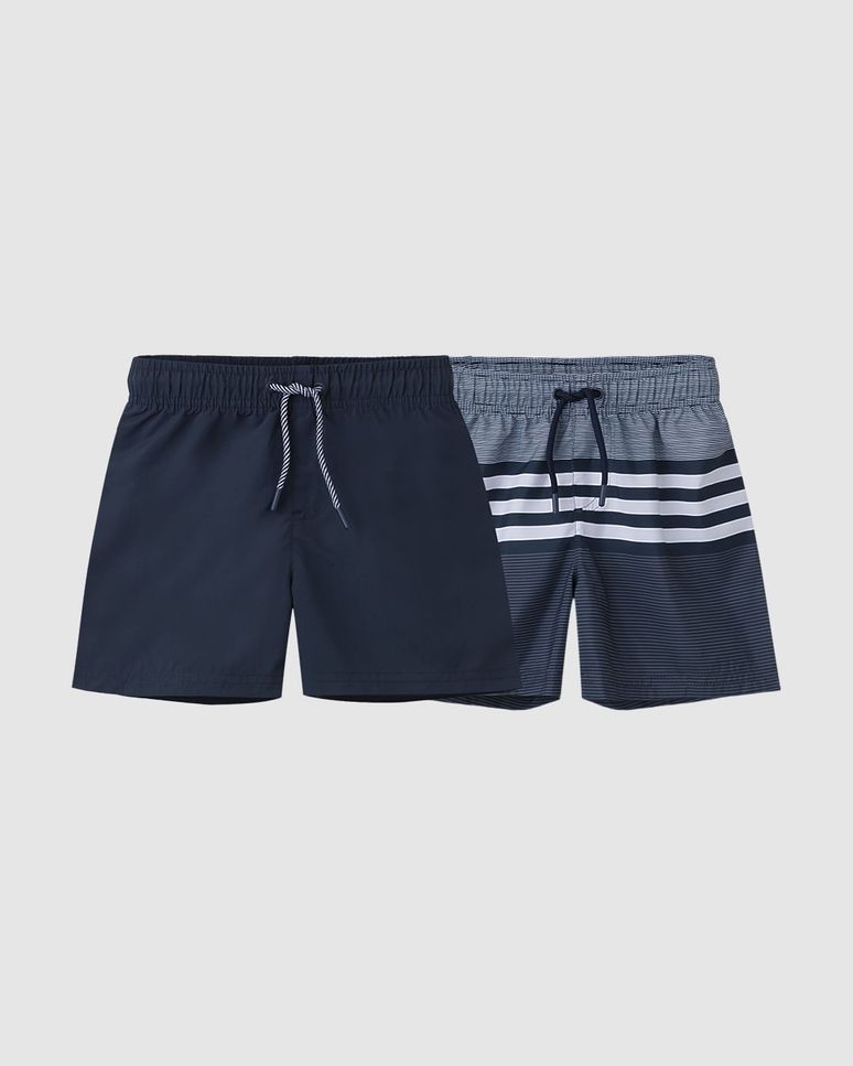 Kit 2 Shorts De Banho Infantil Menino Em Microfibra Malwee Kids