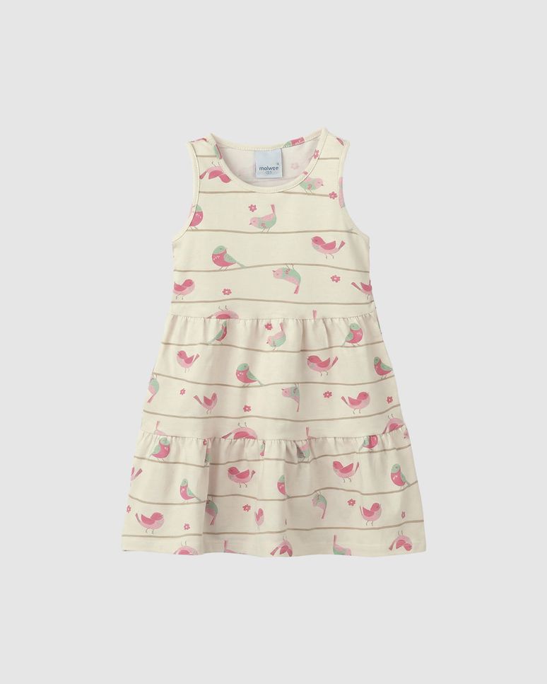 Vestido Infantil Marias Estampado Sem Manga Em Algodão Malwee Kids