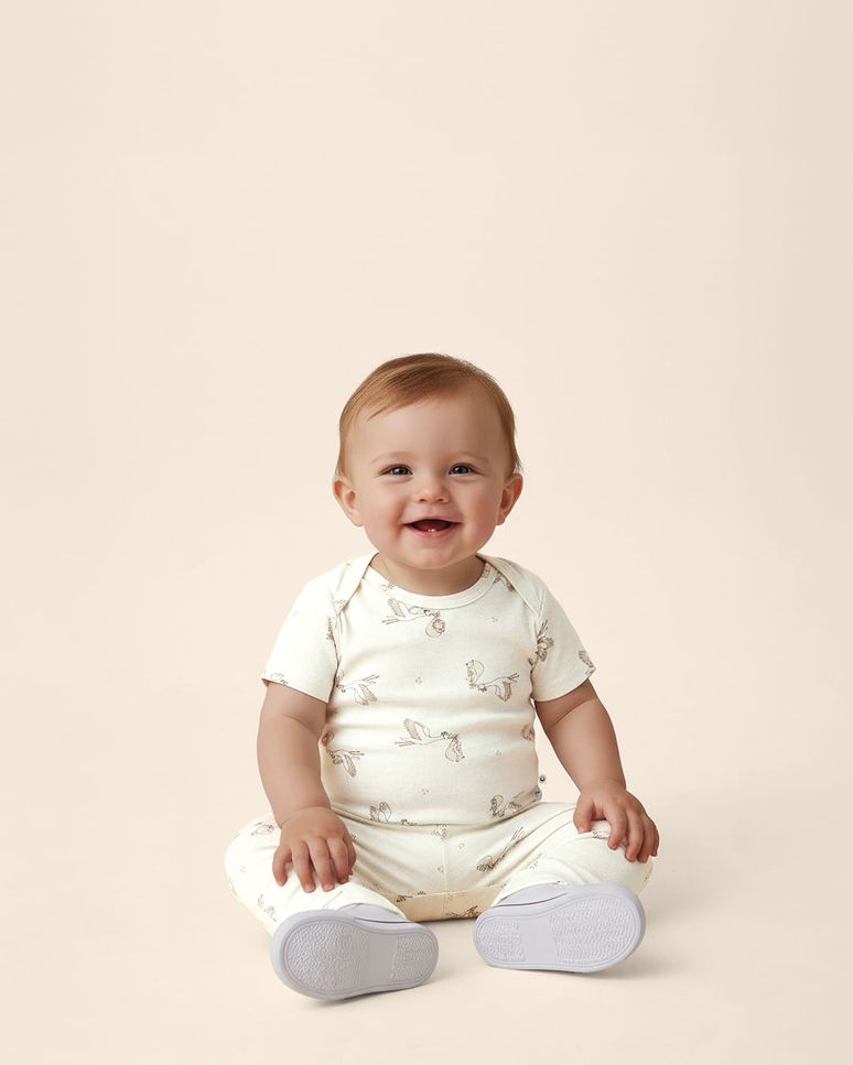 Conjunto Bebê Unissex Body + Calça Estampada Em Algodão Malwee Kids