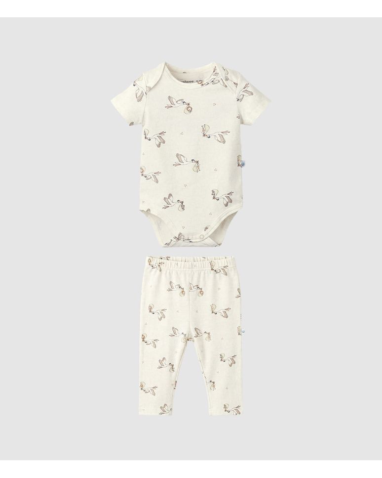 Conjunto Bebê Unissex Body + Calça Estampada Em Algodão Malwee Kids