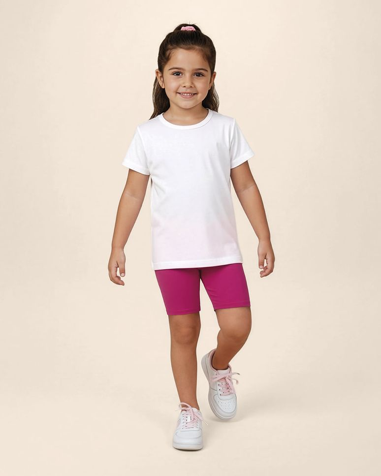 Bermuda Infantil Menina Ciclista Em Algodão Malwee Kids