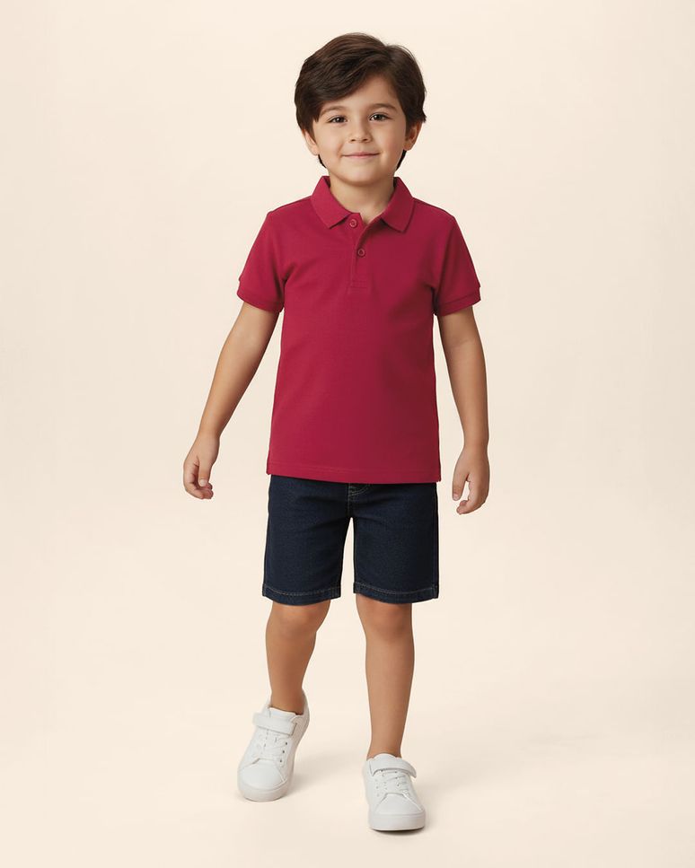 Camisa Polo Infantil Menino Gola Esporte Em Piquet Stretch Malwee Kids