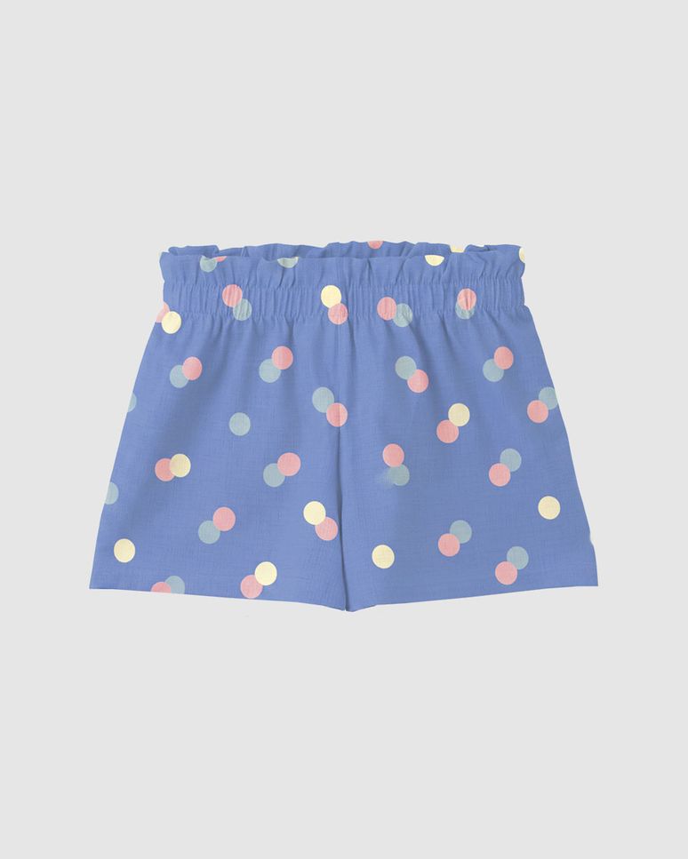 Shorts Infantil Menina Evasê Cós Clochard Estampado Em Algodão Malwee Kids