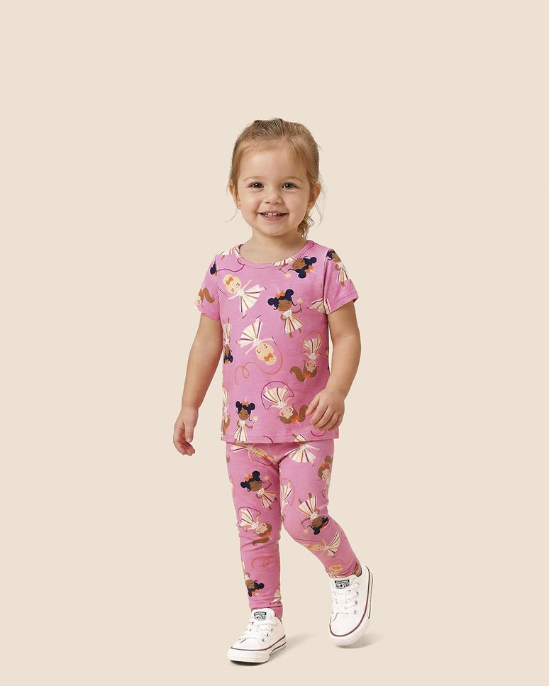 Calça Legging Infantil Estampada Cós Elástico Em Algodão Malwee Kids