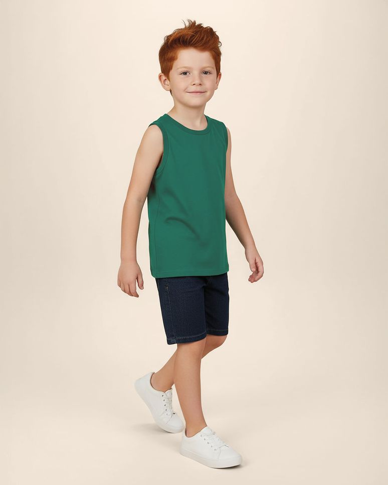 Regata Infantil Menino Decote Redondo Em Algodão Malwee Kids