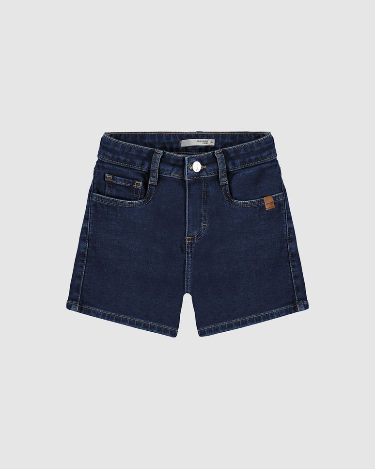 Shorts Infantil Menina Comfort Cintura Média Em Jeans Moletom Malwee Kids