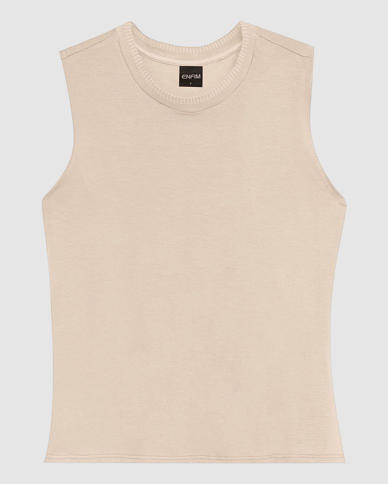 Blusa Básica Feminina Decote Redondo Em Malha Viscose Stretch - ENFIM