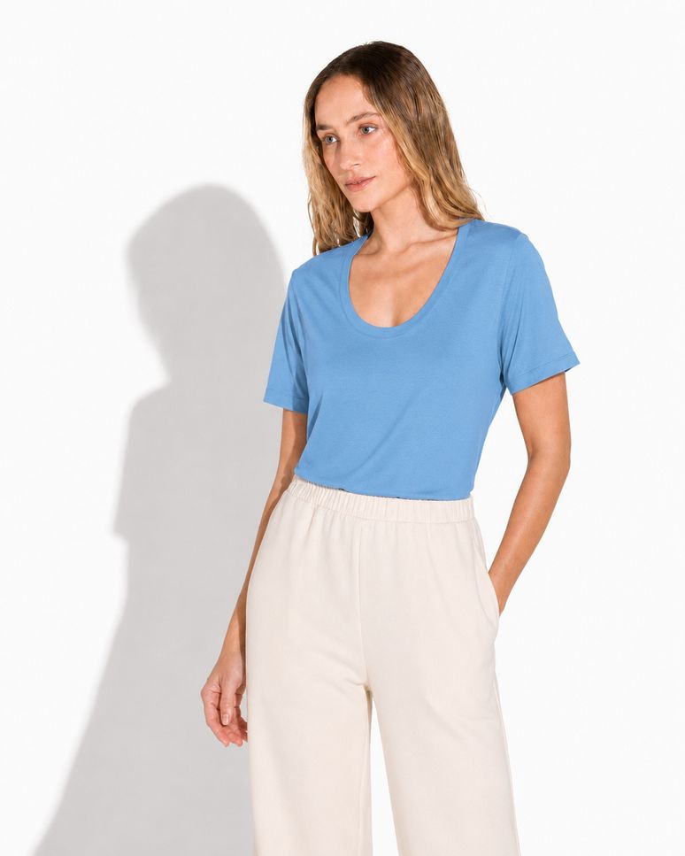 Camiseta Pima Gola U Feminina