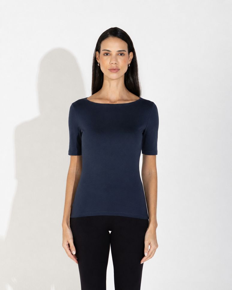 Blusa Cotton Pima Decote Canoa Feminina