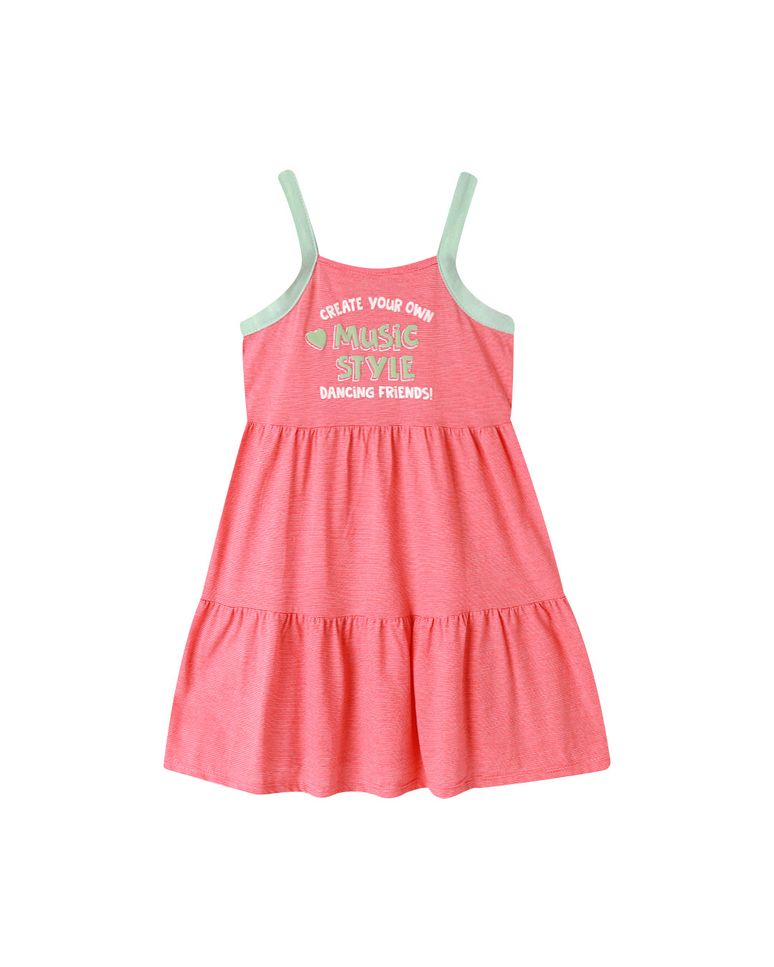 Vestido Infantil Marias Sem Manga Em Malha Rajada Malwee Kids