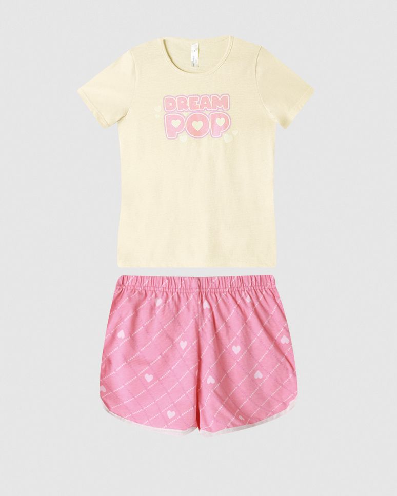 Pijama Curto Infantil Menina Dream Pop Em Algodão Malwee Kids